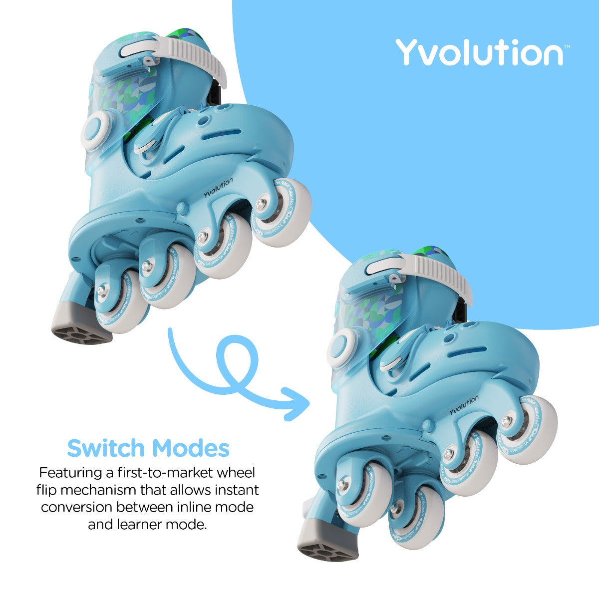 Buy Yvolution Twista Learner Skates Blue Size 12J-3 | Yallatoys.com