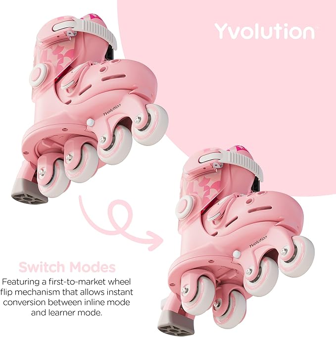 Buy Yvolution Twista Learner Skates Pink US Size 7-11 | Yallatoys.com
