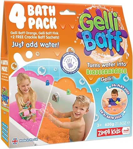 Buy Zimpli Kids Gelli Baff Orange Pink 600G with 2 Crackle | Yallatoys.com