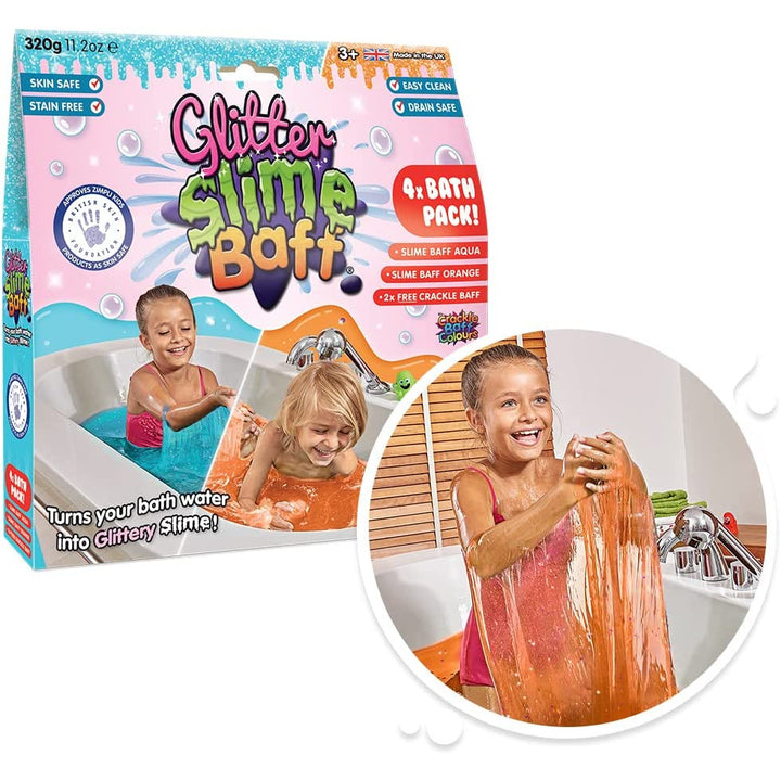 Buy Zimpli Kids Slime Baff orange aqua 600g + 2 Crackle | Yallatoys.com