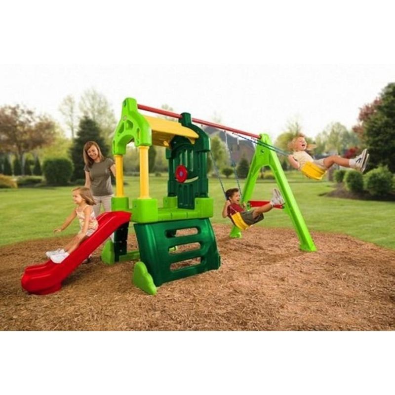 Buy Little Tikes Clubhouse Swing Set Natural Online Yallatoys Qatar