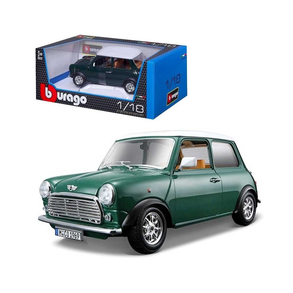 Buy Bburago 1969 Mini Cooper Green Diecast Model Toy Car Online