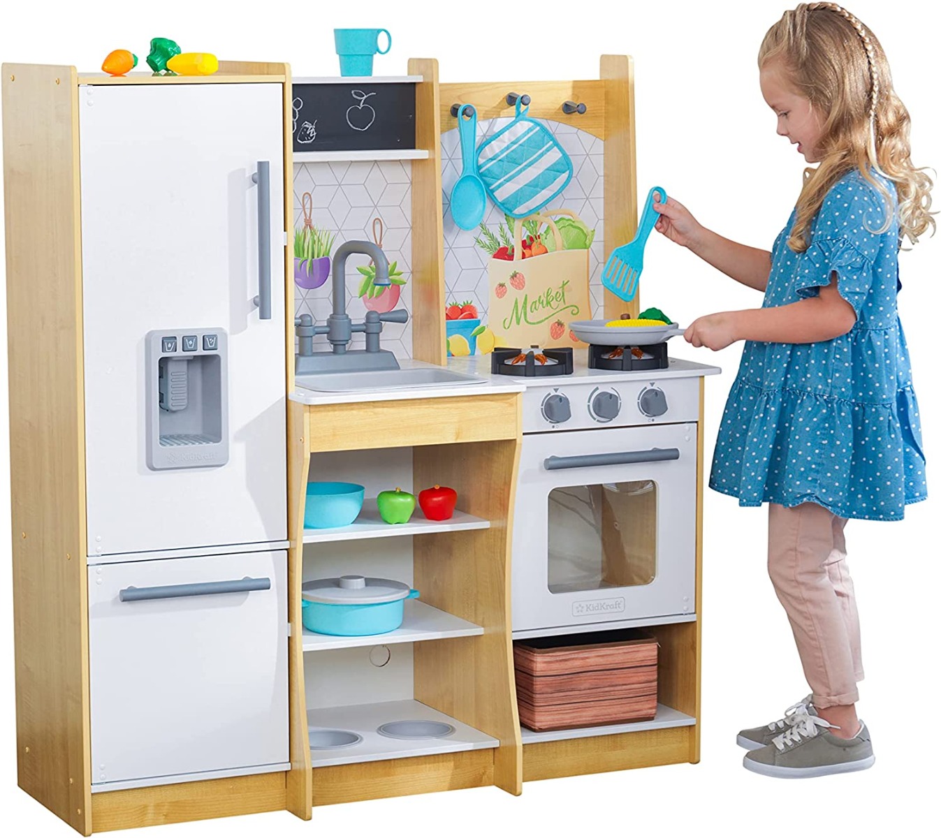 Buy Kidkraft Fresh Harvest Wooden Play Kitchen Online Yallatoys Qatar