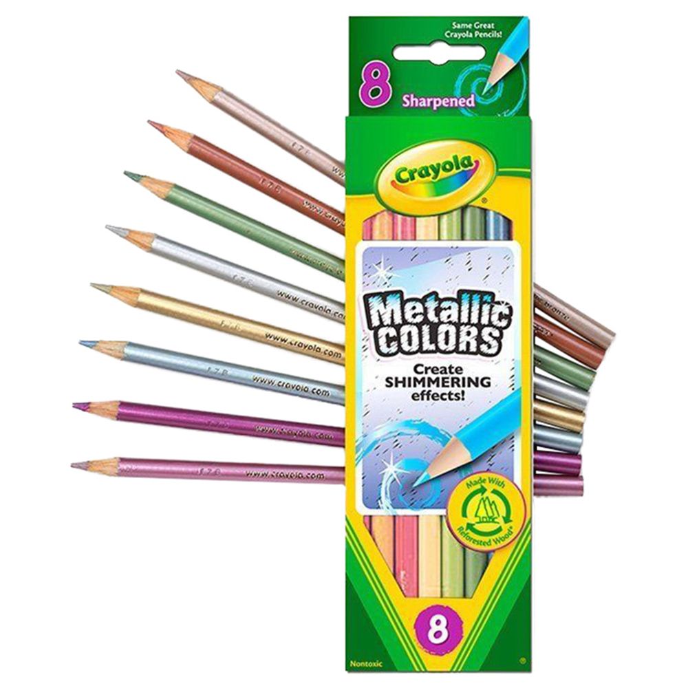 Buy Crayola Metallic Colored 8 Pencils Online Yallatoys Qatar