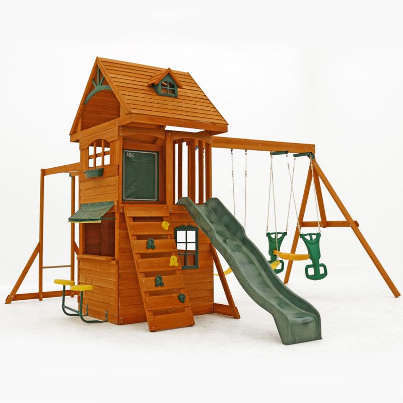 Buy Kidkraft Ridgeview Deluxe Clubhouse Wooden Swing Playset