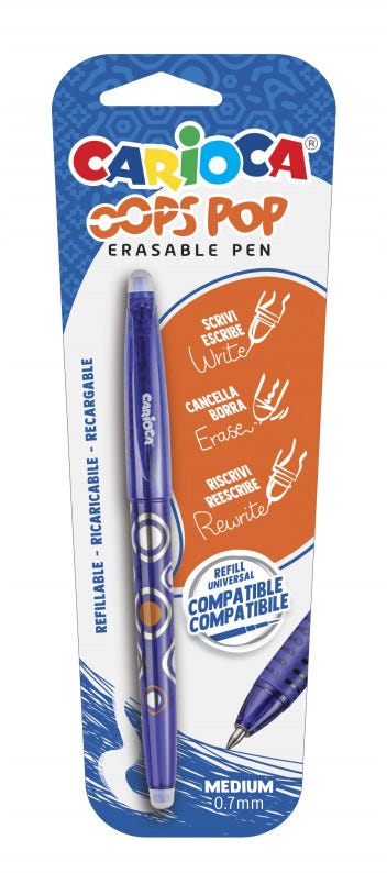Buy Carioca Oops Pen Erasable Blue Color Online Yallatoys Qatar