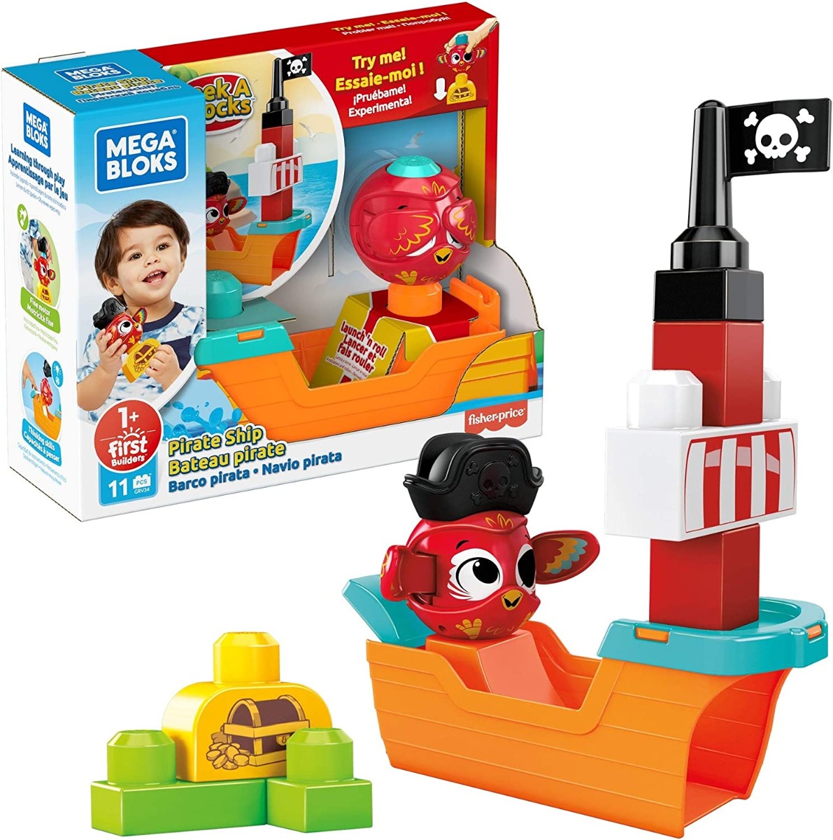 Buy Mega Bloks Peek A Blocks Pirate Ship Building Toys Online