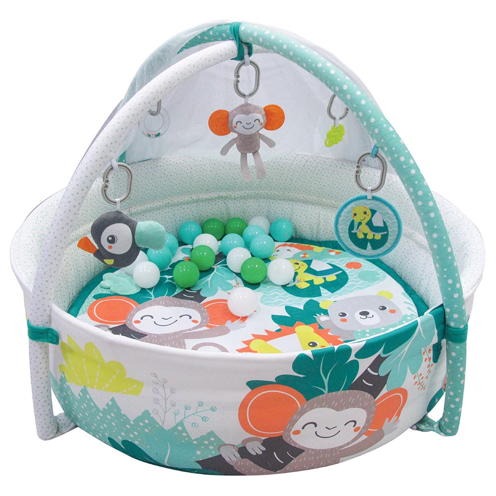 Buy Moon Jungle Friends Baby Pool Activity Gym مع 20 كرة وناموسية Online Yallatoys Qatar