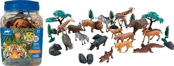 Buy Wenno Animal Planet wild animal playset 30pcs Online | Yallatoys Qatar